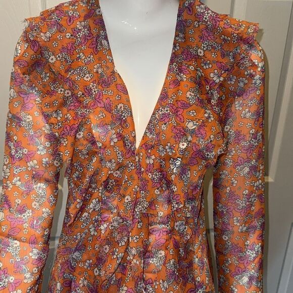 Free People Floral Sheer Nina Blouse - Picture 4 of 16